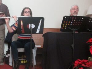 Me playing flute at The Chapel of St. John the Divine!