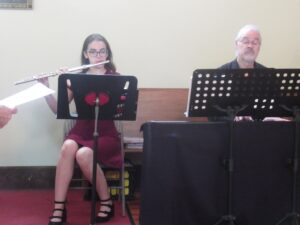 Me playing flute at The Chapel of St. John the Divine!