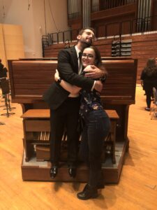 Me and my best friend Frank after he played organ in a concert in Hosmer Hall!