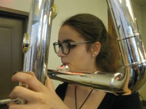 Me playing a contrabass flute!