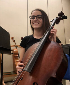 Me holding a cello! My favorite instrument!