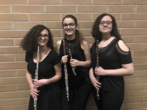 Me and my friends Rebecca and Emily after playing in The Pajama Game!