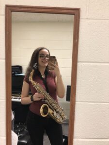 Me with my saxophone in a Crane practice room!