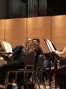 Me and my best friend, Justin on stage at our Potsdam Campus/Community Band concert!