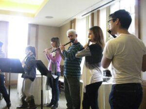 Me playing in the Baroque Flute Choir at the NY Flute Fair!